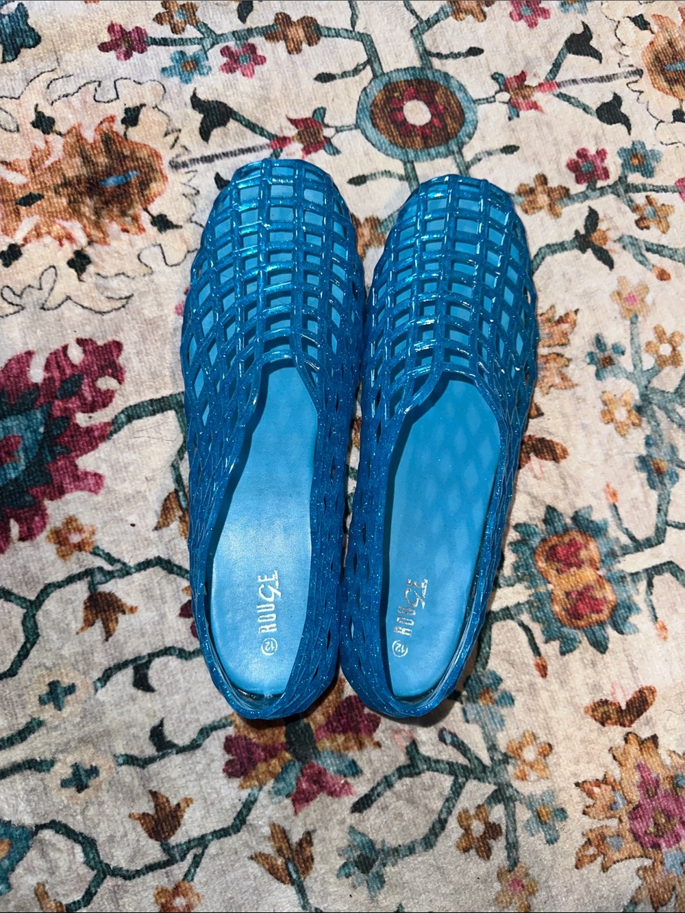 Rouge! Bright Blue Woven Slip-On Flats can also fit a size 11
